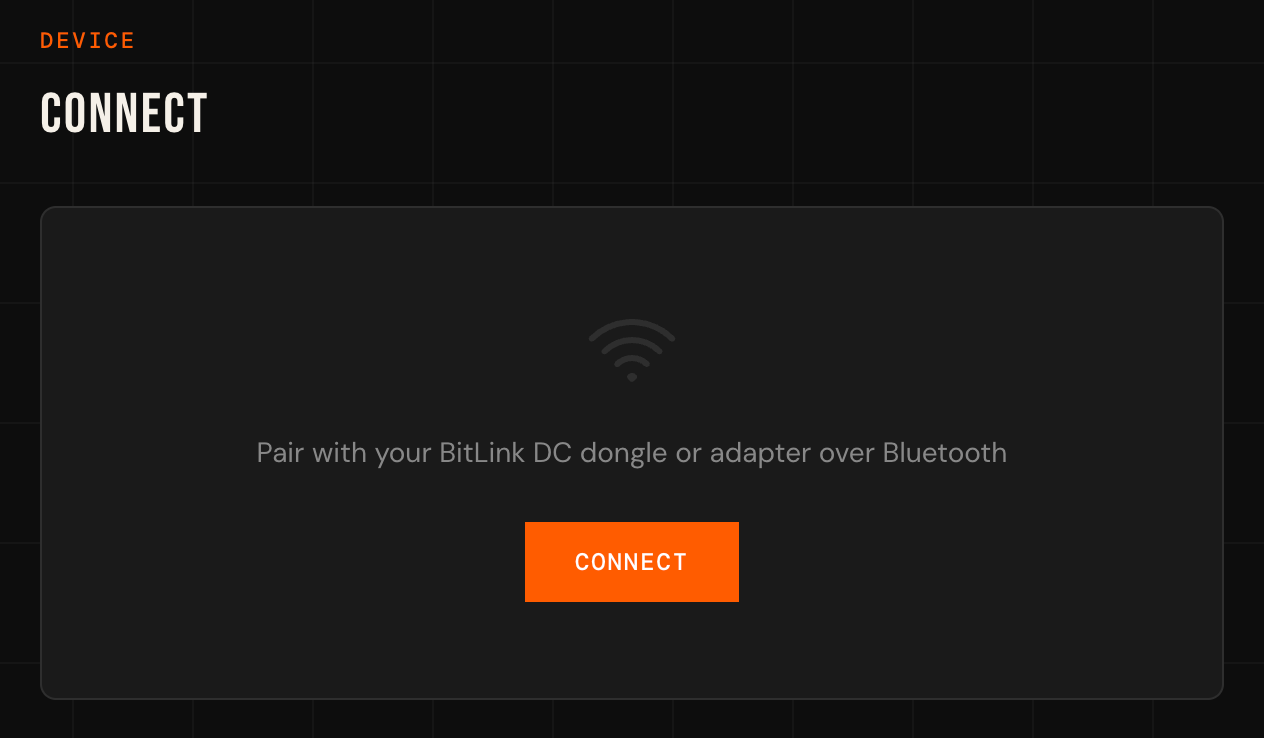 WebUI Connect page with the Connect button