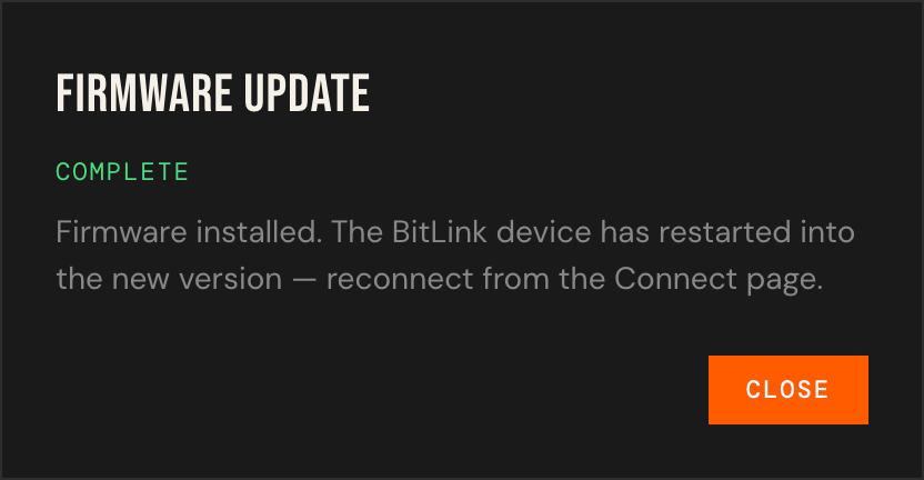 Firmware Update complete